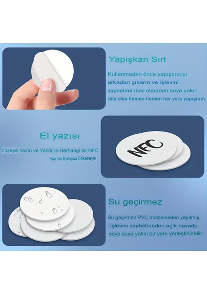 10 Adet NTAG215 Nfc Etiketi (25MM) - 504 Byte Hafıza - Amiibo Uyumlu - Kendinden Yapışkanlı Pvc fırsatları