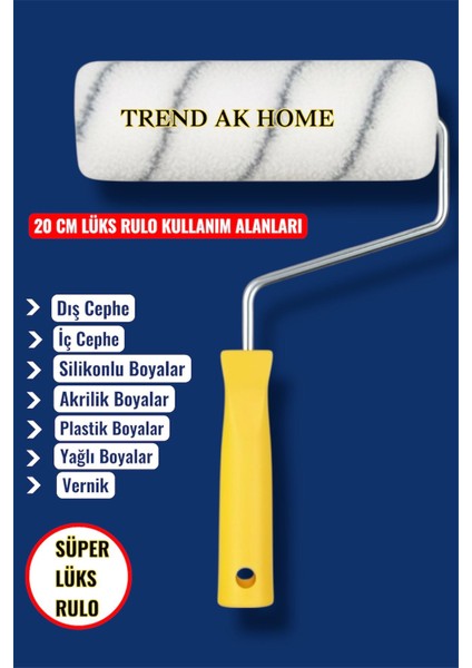 2’li Lüks 20 cm Boya Rulosu-Lüks Kestirme Boya Fırçası fiyatları