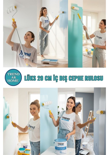 2’li Lüks 20 cm Boya Rulosu-Lüks Kestirme Boya Fırçası fırsatları