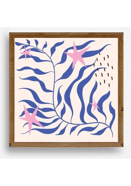 Yaprak Ahşap Çerçeveli Tablo