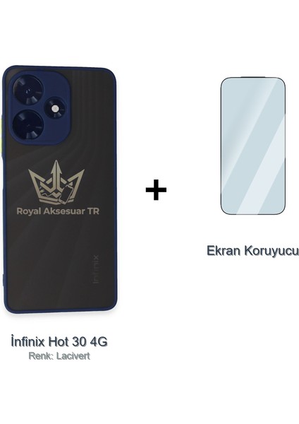 Infinix Hot 30 4g Matte Crystal Kılıf + Temperli Ekran Koruyucu Paketi Ryc/montreal+Cam