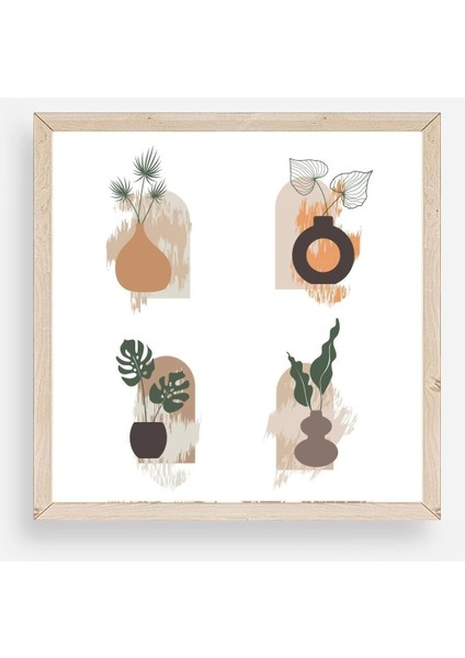 Çiçek Ahşap Çerçeveli Tablo