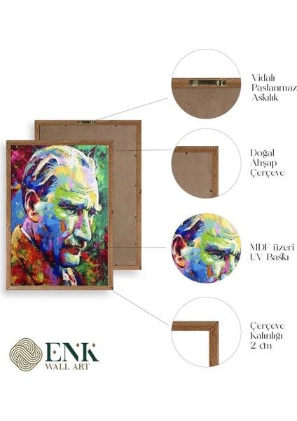 Atatürk Ahşap Çerçeveli Tablo fırsatları