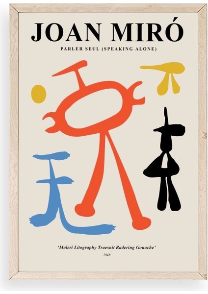 Joan Miro Ahşap Çerçeveli Tablo