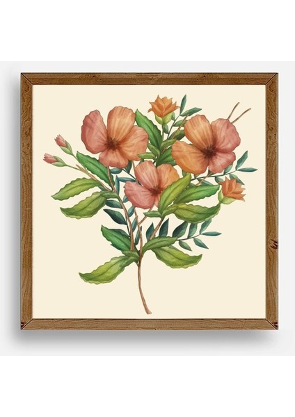 Çiçek Ahşap Çerçeveli Tablo