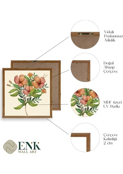 Çiçek Ahşap Çerçeveli Tablo fırsatları