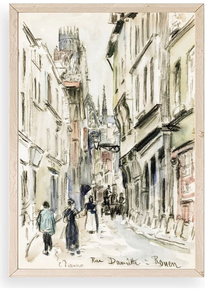 Rue Damitte Ahşap Çerçeveli Tablo