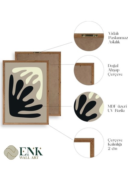Soyut Üçlü Ahşap Çerçeveli Tablo fırsatları