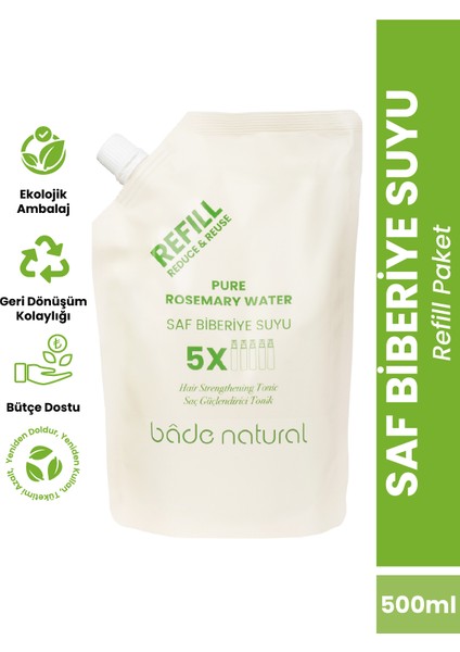 Biberiye Suyu Güçlendirıci Saç Toniği Refill Paket 500 ml