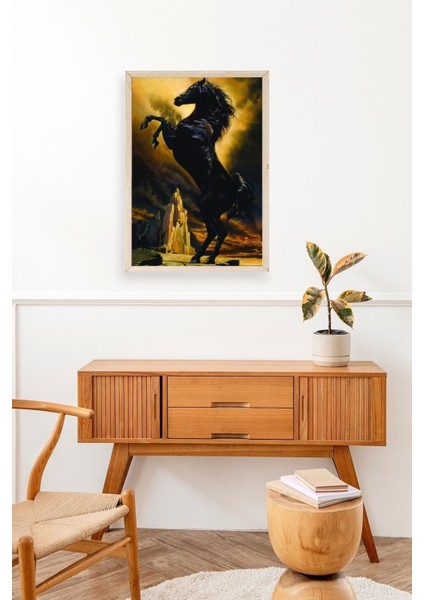 At Ahşap Çerçeveli Tablo modelleri