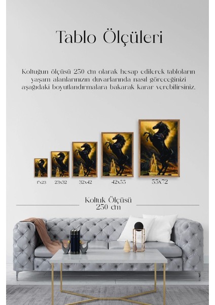 At Ahşap Çerçeveli Tablo indirimleri