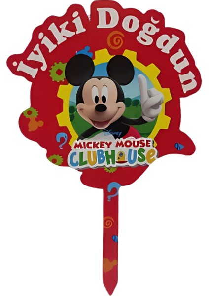 Mickey Mouse Temalı Karton Pasta Süsü