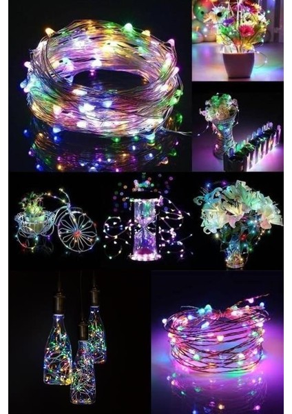 Buffer® Pilli Renkli Peri LED Işık Dekoratif Aydınlatma 5 Metre Rgb LED