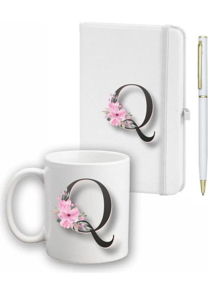 Çiçek Desen Ajanda, Kupa ve Kalem Seti