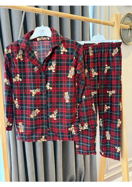 Babyaden Geyikli Yeni Yıl Noel Yılbaşı Pijama Partisi Pamuklu Unisex Kız Erkek Çocuk Pijama Takımı