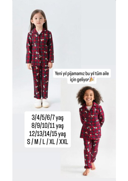 Babyaden Geyikli Yeni Yıl Noel Yılbaşı Pijama Partisi Pamuklu Unisex Kız Erkek Çocuk Pijama Takımı indirimleri