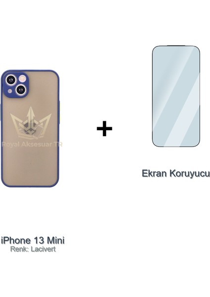 iPhone 13 Mini Matte Crystal Kılıf + Temperli Ekran Koruyucu Paketi Ryc/montreal+Cam