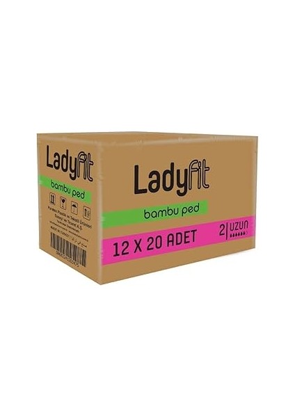 Ladyfit Bambu Uzun 240'LI Vegan Ped (12 x 20 Adet)
