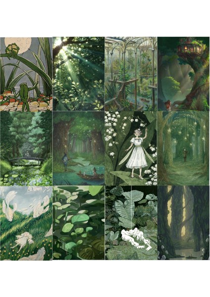 Doğa Temalı Orman Desenli Duvar Kağıdı Seti, Şık ve Doğal Dekorasyon