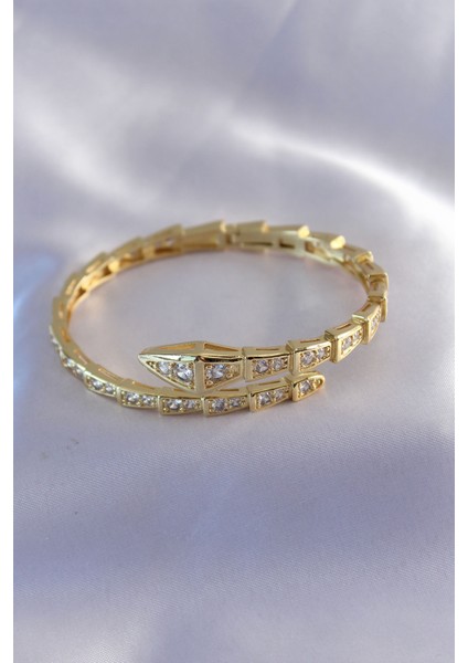Vıp Seri Yılan Model Gold Renk Kadın Kelepçe Bileklik - BLK-0142 fiyatları