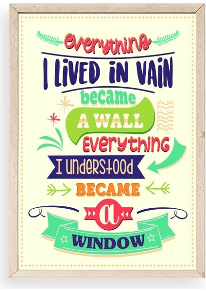 Motto Ahşap Çerçeveli Tablo