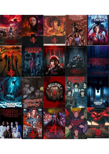 Eğlenceli ve Renkli 20'li Stranger Tales Poster Seti, A5 Boyutunda