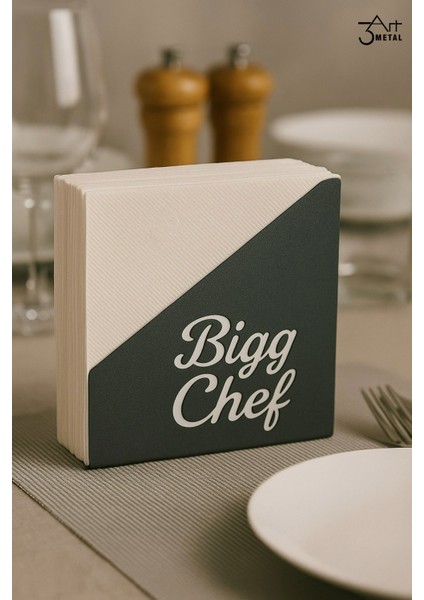 Kişiye Özel Metal Peçetelik - Restoran ve Cafe Isim Yazılı Şık Masaüstü Servis Aksesuarı