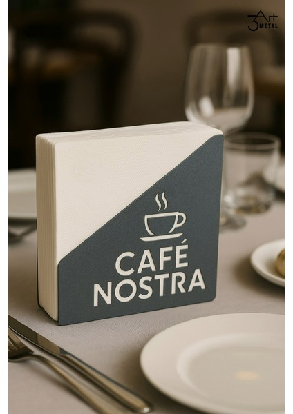 Kişiye Özel Metal Peçetelik - Restoran ve Cafe Isim Yazılı Şık Masaüstü Servis Aksesuarı fiyatları