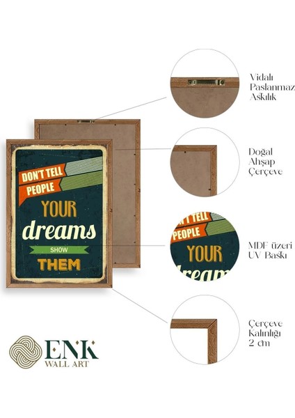 Motto Ahşap Çerçeveli Tablo fırsatları