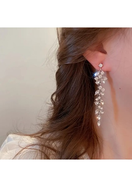 Parlak Zirkon Taşlı Şık Küpe, Zarif ve Havalı Takı Seçeneği