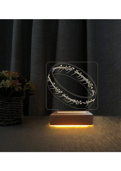 3D LED Gece Lambası Yüzüklerin Efendisi Tasarımlı Doğum Günü Hediye
