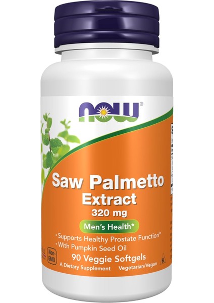 Saw Palmetto Extract 320 Mg With Pumpkin Seed Oil Men's Health Prostate Support 90 Veg Softgels