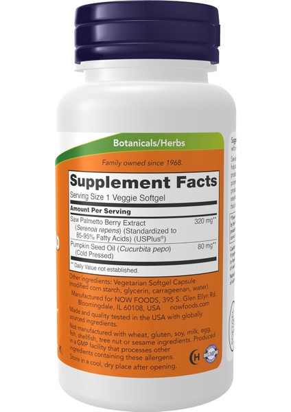 Saw Palmetto Extract 320 Mg With Pumpkin Seed Oil Men's Health Prostate Support 90 Veg Softgels fiyatları