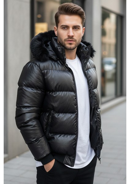 Erkek Kürk Detaylı Şişme Mont fiyatları