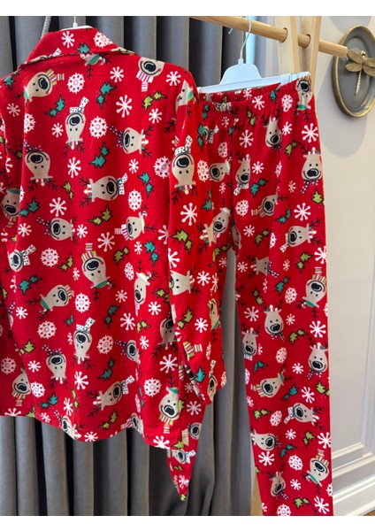 Babyaden Geyikli Yeni Yıl Noel Yılbaşı Pijama Partisi Pamuklu Unisex Kız Erkek Çocuk Pijama Takımı fırsatları