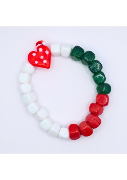 Bodrum Cam Boncuk Bileklik - Kalp (Yılbaşı Koleksiyonu)