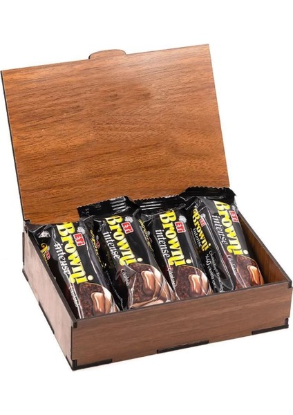 El Yapımı Ahşap Kutuda 4'lü Browni Intense, Tatlı Sevginize Şıklık Katıyor