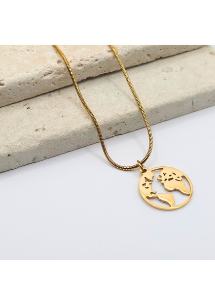 Çelik Dünya Kolye -"sen Benim Dünyamsın..."