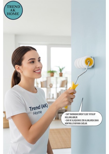 2’li Lüks 20 cm Boya Rulosu-Lüks Kestirme Boya Fırçası