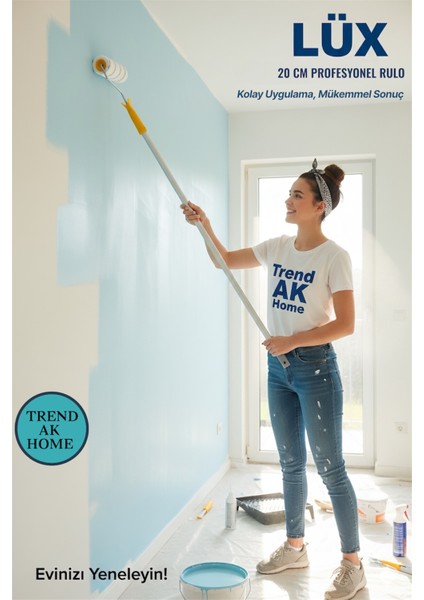 2’li Lüks 20 cm Boya Rulosu-Lüks Kestirme Boya Fırçası