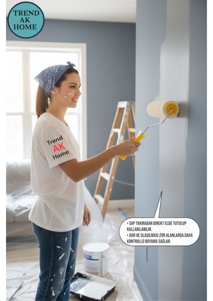 2’li Lüks 20 cm Boya Rulosu-Lüks Kestirme Boya Fırçası