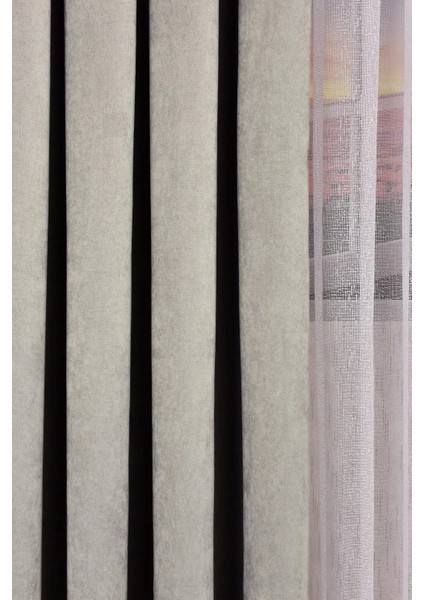Ada Petek Fon Perde Açık Gri 1/3 Sık Pile 1.sınıf Kalite Tek Kanat fırsatları