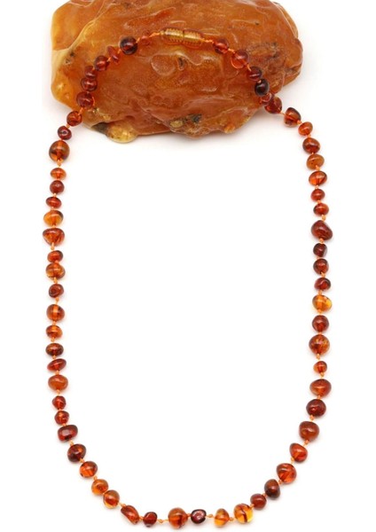 Sertifikalı Orijinal Damla Kehribar Kolye - 45 cm