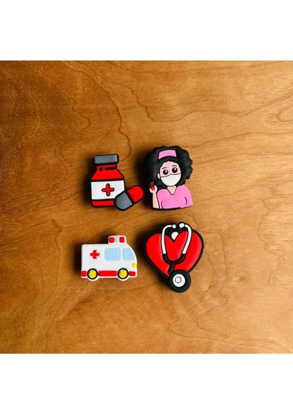 Renkli Terlik Süsü Seti, Sağlık Teması, Eğlenceli ve Şık Tasarım