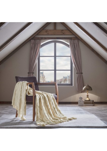 Taç Butik Brüj Akrilik Throw Ekru fiyatları