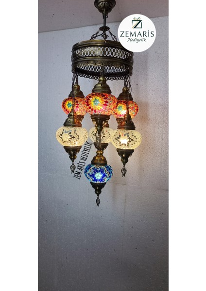 El Yapımı Otantik Mozaik 7 Li Avize Tavan Lambası Dekoratif fiyatları
