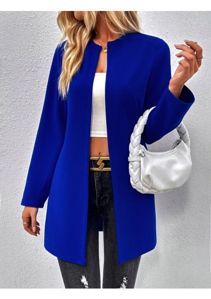 Egecen Kadın Uzun Kollu Önü Açık Uzun Modal Ceket