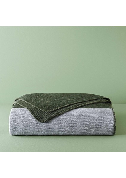 Taç Butik Patagonya Pamuklu Tek Kişilik Battaniye Yeşil