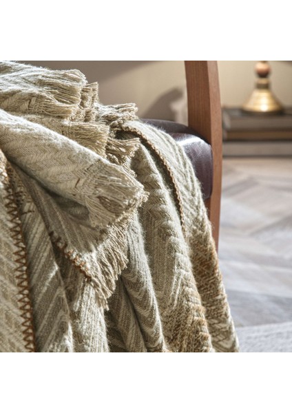 Taç Butik Brüj Pamuklu Çift Kişilik Battaniye Bej fiyatları