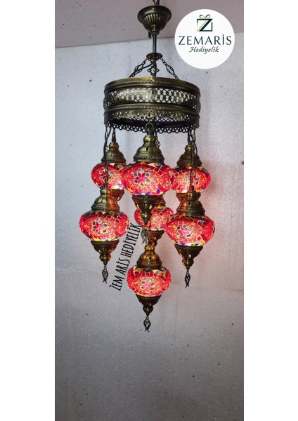 El Yapımı Otantik Mozaik 7 Li Avize Tavan Lambası Dekoratif fiyatları